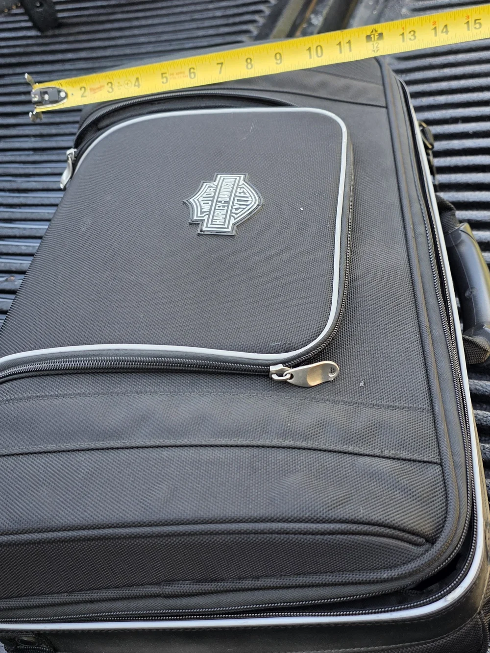 Harley-Davidson Black Travel Bag with White Piping